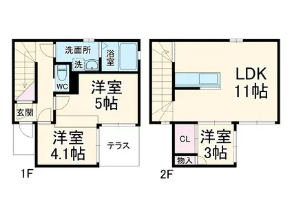 横浜市ブルーライン 湘南台駅 バス乗車時間：28分 小糸バス停で下車 徒歩10分 2階建 築19年(3LDK)の間取り写真