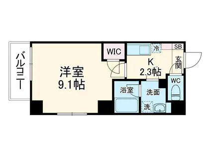 LEO伍拾九番館(1K/5階)の間取り写真