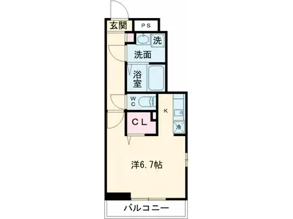 リブリ・Ｈｉｒｏ　Ｇａｋｕｅｎ(1K)の間取り写真