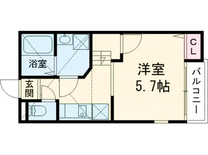 CREO筥松(1K/1階)の間取り写真