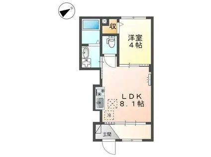 フェルメゾン日野台(1LDK/1階)の間取り写真