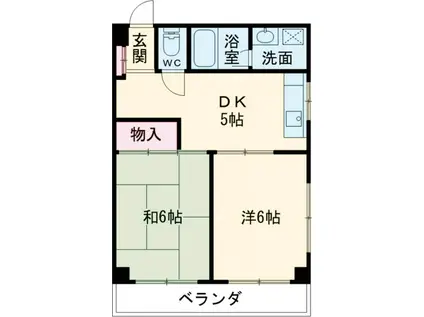 エクセル西一之江(2DK/4階)の間取り写真