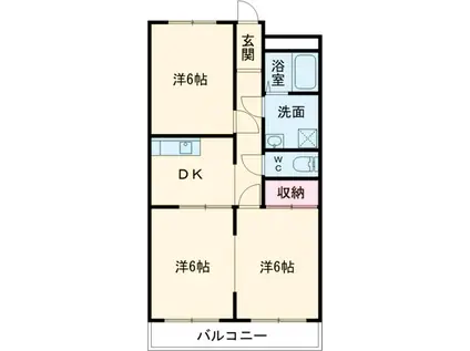 東原マンション(3DK/1階)の間取り写真
