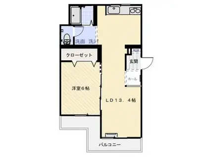 トレフールU(1LDK/3階)の間取り写真