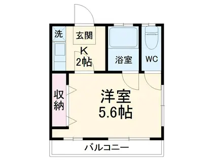 KHマンション(1K/3階)の間取り写真