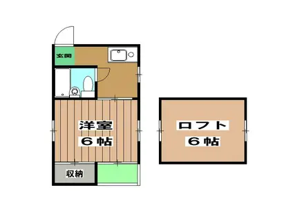 マンション5(1K/2階)の間取り写真