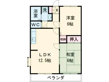 エイコ—Ⅱ(2LDK/1階)の間取り写真