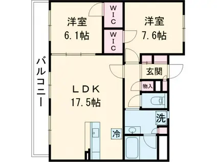 BRAST城西(2LDK/3階)の間取り写真
