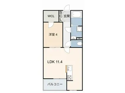 SUCCESS ONE(1LDK/1階)の間取り写真