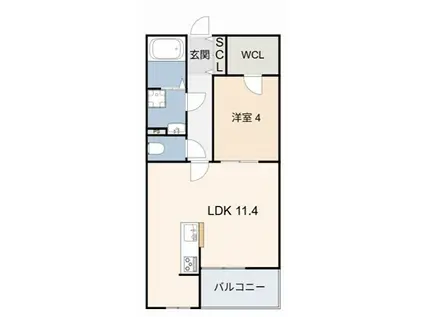 SUCCESS ONE(1LDK/2階)の間取り写真