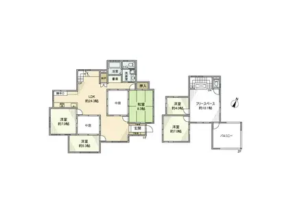 東北本線 蓮田駅 徒歩14分 2階建 築3年(5LDK)の間取り写真