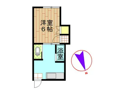 ランドサニー荘(1K/2階)の間取り写真