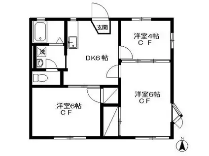 ミウラハイツ90(3DK/1階)の間取り写真