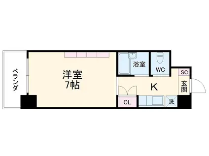 エスポワール八事(1K/3階)の間取り写真