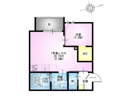 REGALEST さいたま新都心(1LDK/2階)の間取り写真