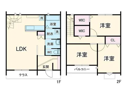 東海道本線 平塚駅 バス乗車時間：12分 稲荷前バス停で下車 徒歩3分 2階建 築1年(3LDK)の間取り写真