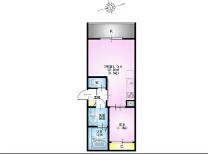REGALEST さいたま新都心(1LDK/3階)の間取り写真