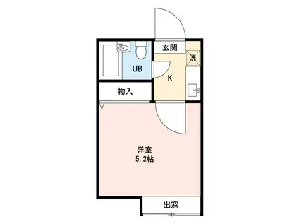 パティオ稔台A(1K/1階)の間取り写真