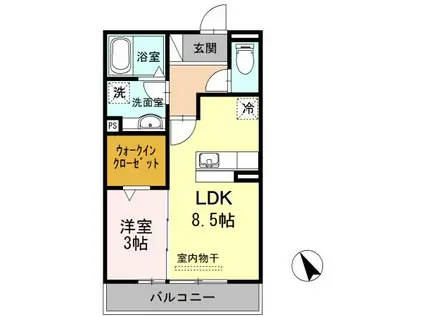 CLEYERA青山(1LDK/2階)の間取り写真