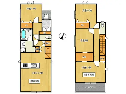 名古屋市東山線 上社駅 徒歩27分 2階建 築10年(4LDK)の間取り写真