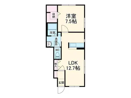 シャーメゾン知(1LDK/1階)の間取り写真
