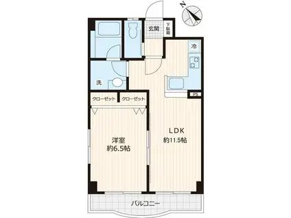 コルトンハイツ(1LDK/3階)の間取り写真