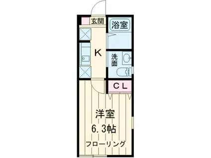 STAGE駒沢公園(1K/3階)の間取り写真