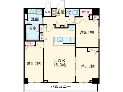 ALIVIS一之江(3LDK/10階)の間取り写真