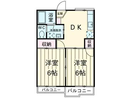 フロールN(2DK/2階)の間取り写真
