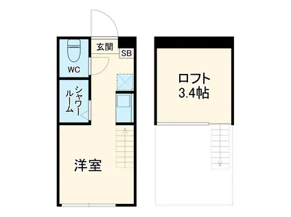 ミノリオ新小岩(ワンルーム/2階)の間取り写真