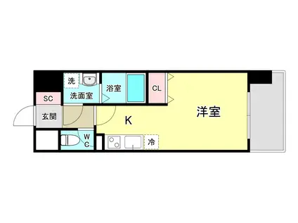 GRAND CINQ 02(ワンルーム/2階)の間取り写真