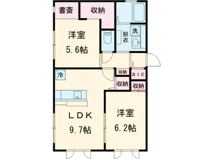 NEO.816Ⅲ(2LDK/1階)の間取り写真