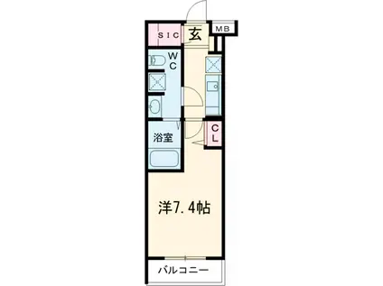 ジェノヴィア京成立石Ⅳスカイガーデン(1K/4階)の間取り写真