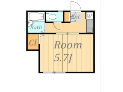 ヒルズアゼリアウエスト5(1K/2階)の間取り写真