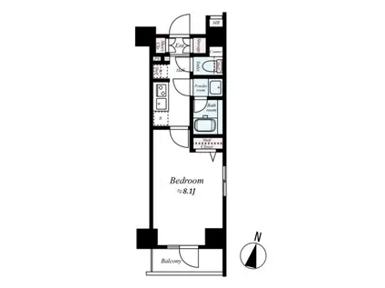 ディアレイシャス武蔵関(1K/5階)の間取り写真