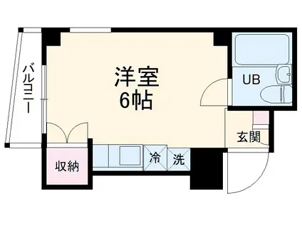 フラワーマンション(ワンルーム/4階)の間取り写真