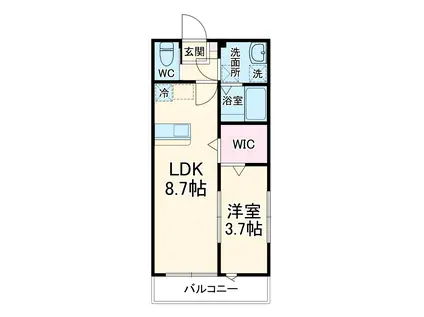 IM二和(1LDK/1階)の間取り写真