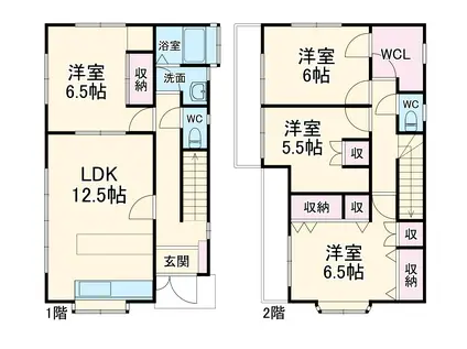 小田急電鉄小田原線 海老名駅 バス乗車時間：12分 蓮生寺バス停で下車 徒歩8分 2階建 築31年(4LDK)の間取り写真