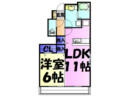 グランシャリオ(1LDK/1階)の間取り写真