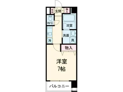 クロスフォート砧(1K/2階)の間取り写真