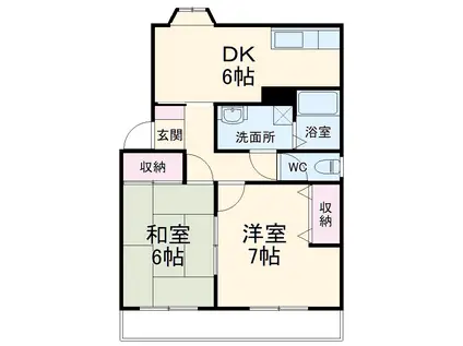 コーポライズヒルB(2DK/3階)の間取り写真