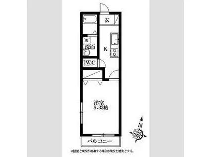BLUE ROSE.K(1K/1階)の間取り写真