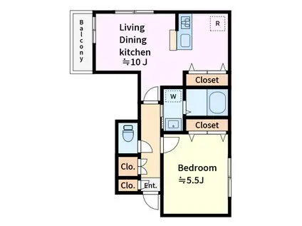 FELICI(1LDK/2階)の間取り写真