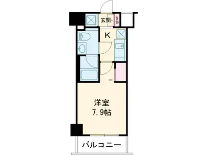 クレヴィスタ四ツ木(1K/2階)の間取り写真