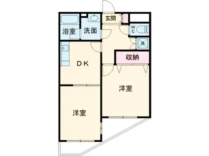 ピースフル(2DK/2階)の間取り写真