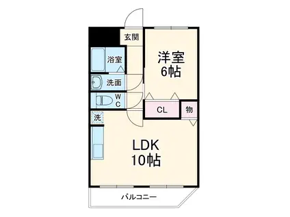 パークヴェール新森(1LDK/2階)の間取り写真