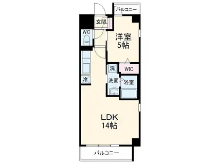 アプライド(1LDK/4階)の間取り写真
