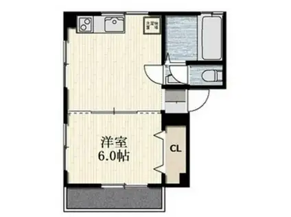 北ハイツ(2K/3階)の間取り写真