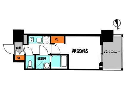 エスリード ザ・フォルテス大阪(1K/11階)の間取り写真