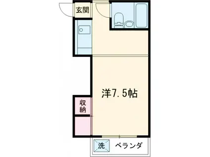 KSハイツ(ワンルーム/2階)の間取り写真
